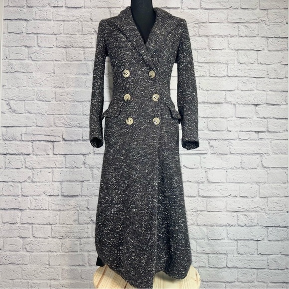 Isabel Marant Etoile Overton Boucle Alpaca Wool Double Breasted Coat Gray XS - Picture 2 of 16